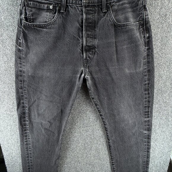Levis 501 CT Denim Jeans Dark Gray Charcoal Wash Tapered Button Fly ACTL 33X27 - Picture 1 of 16